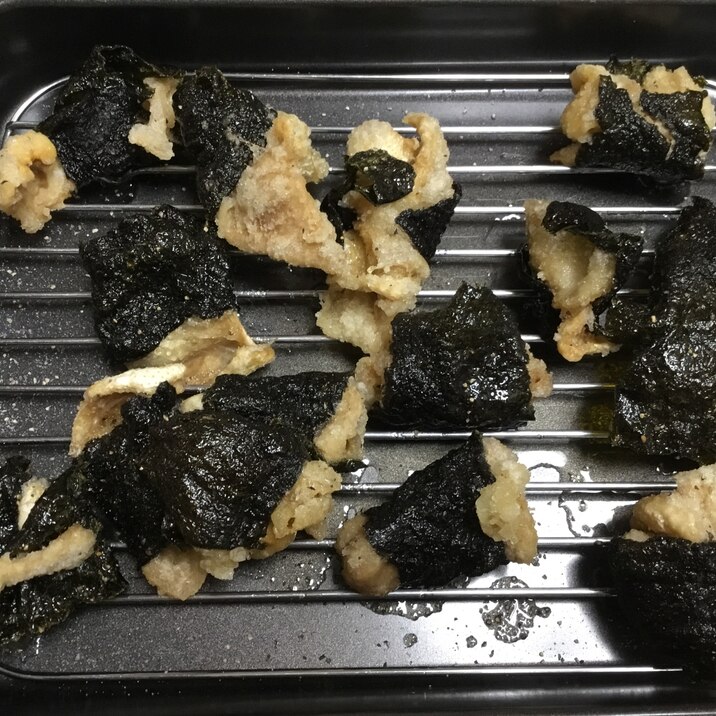 鶏皮の磯辺揚げ